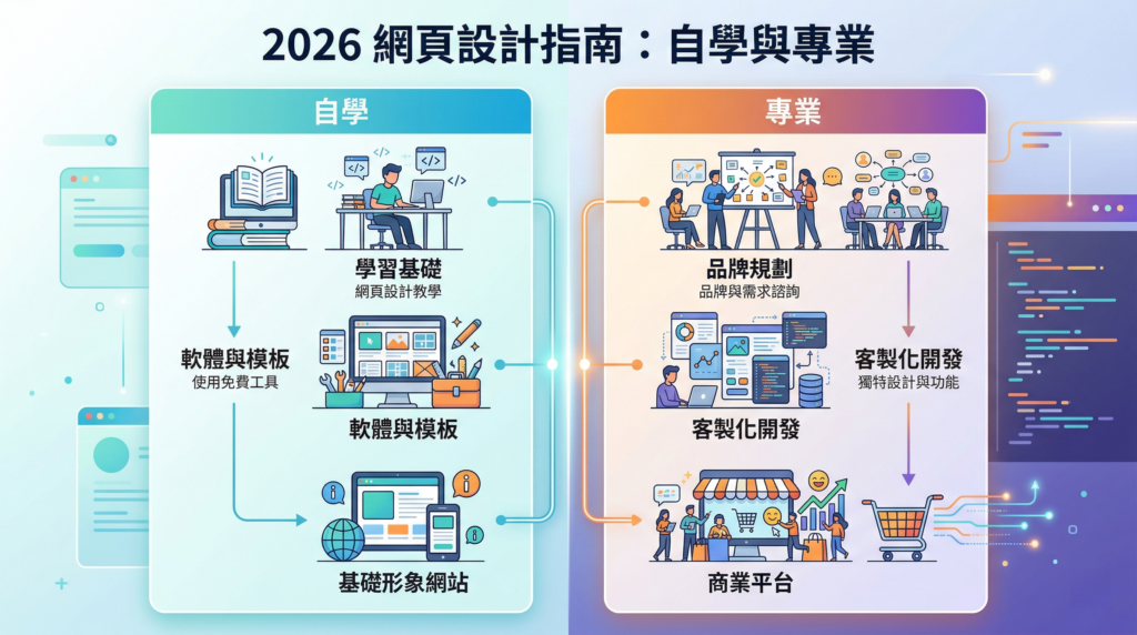2026 網頁設計全攻略：從自學軟體、開發價錢到挑選專業網頁設計公司